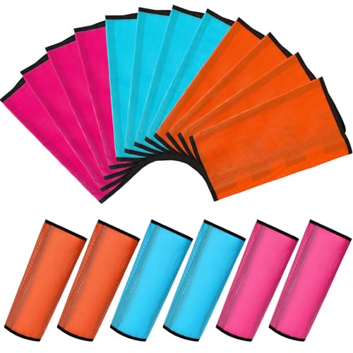 Image of Jexine 12 Fly Boots for Horse Set of 12 Loose Breathable Mesh Horse Fly Sheets Protective Horse Leg Wraps Leggings for Preventing Flies and Mosquitoes Bites (Pink, Blue, Orange)