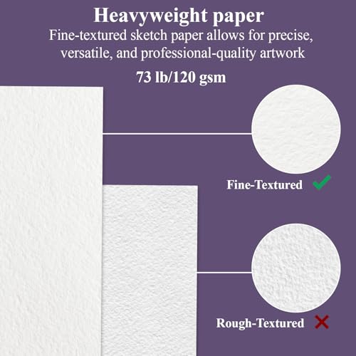 Image of Purple Sketch Book for Women - 9 inchx12 inch Girls Sketchbook, 100 Sheets (73lb /120gsm) Drawing Paper for Kids, Art Supplies for Girls Ages 8-12, Beginners, and Adults, Mothers Day Gifts,1-Pack.