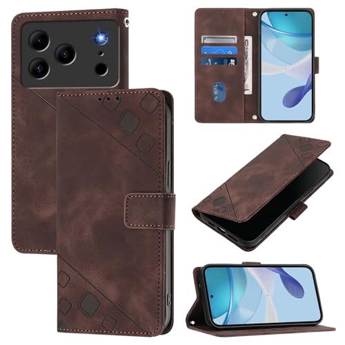 �X�}�z�P�[�X �Ή��@�� for Doogee Note 56 (Pro) / Note 56 Plus ���C�N���X�v�J�[�h�X���b�g�t���b�v�X�^���h�E�H���b�g�J�o�[ Brown