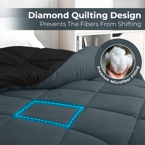 Image of Story@Home Reversible AC Comforter 220 GSM Lightweight Microfiber Summer Blanket for Single Bed (90x60 Inches) | Soft Cooling Quilt, Breathable All Season Duvet for AC Room - Black & Grey