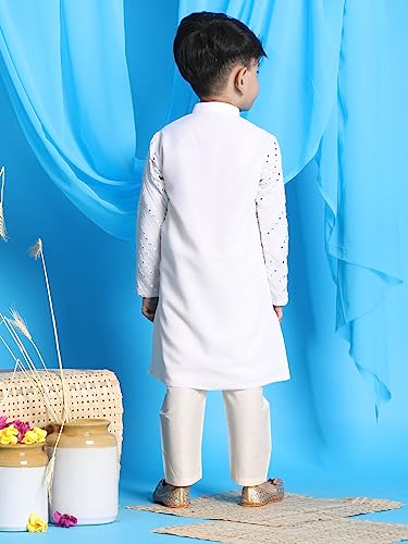Image of VASTRAMAY Boys' Kurta Pyjama Set | Georgette Kids Ethnic Festive Outfit | Traditional Outfit