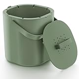PTMS® Poubelle Compost Cuisine 6L - Seau à Compost avec Filtre à Charbon Actif et Couve...