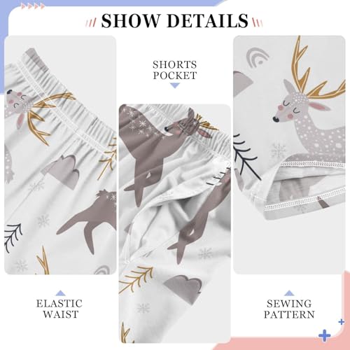 Boys' Pants Christmas Animal Deer Funny Long Bottoms Jogger Pants Elastic Waist Trousers with Pockets S-XL4