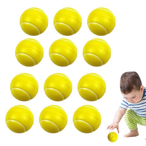 Pelotas de tenis de espuma – Pelota de entrenamiento suave de alta elasticidad | Pelota de tenis ligera para adultos y principiantes | Pelotas deportivas de espuma resistente para sesiones de práctica