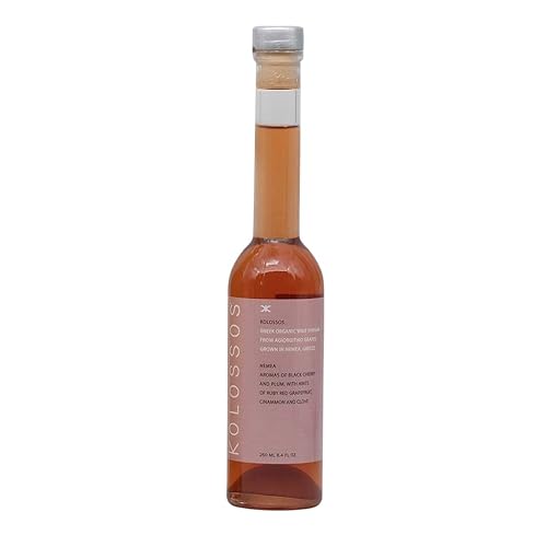 Kolossos Vinagre de vino griego orgánico de Nemea, cereza negra y ciruelo con pomelo rojo rubí, canela, clavo - hecho de uvas Agiorgitiko - 8.4 fl oz
