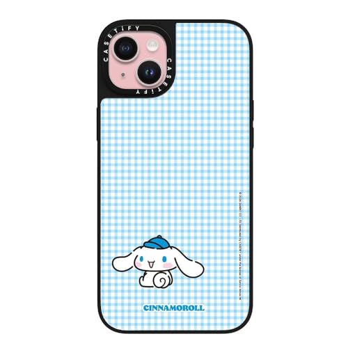 CASETiFY �~���[ iPhone 15 Plus �P�[�X [Sanrio Puppy Pals Co-lab/����(�X�}�z�J�o�[) / MagSafe�Ή�/�w��h�~] - Cinnamoroll with you Custom Case - Chec