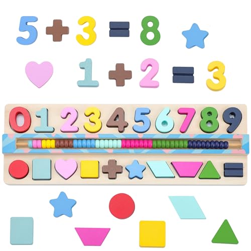 BEKILOLE Learning Toys for 1+ Year Old Toddlers, Montessori Toys for Toddler Toys Number Puzzle, Sorter, Counting, Shape, Stacking Game Preschool Toys for Boys & Girls for 1+ Year Old
