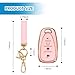 Rislobx Key Fob Cover Fit for Chevy Key, Car Key Case Protector for Volt Bolt Spark Equinox Traverse Trax (4 Buttons Sakura Pink)