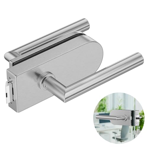 Glastürbeschlag mit Drücker OL unverschließbar 812 mm ESG gebürstet