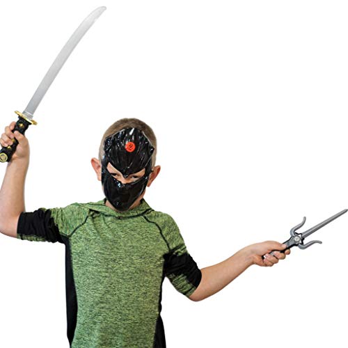 Kit De Armas Ninja Para Niños - 22 Piezas Con Katana, Arco, Flechas, Máscaras Y Más - Disfraz De Guerrero Ninja Completo - Regalo