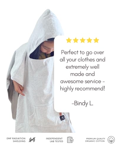 Image of Radia Smart EMF Protection Children Hooded Poncho - Radiation Blanket, Wearable Faraday Blanket, RF Shielding, WiFi Blocker, Protection Clothing Blue