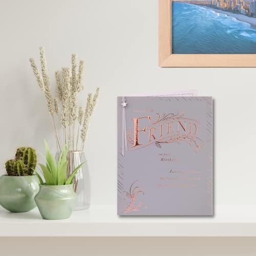 Clintons: Gold Text on Grey Birthday Card for Her, Friend Birthday Card, Open Birthday Card, Birthday Card for Ladies, Special Friend Birthday Card, 149x195mm 1163909 multi