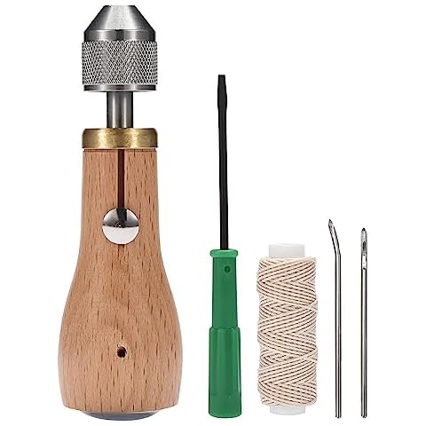 Precision Quilting Tools Sewing Awl Hand Held Sewing Device - Heavy Duty Sewing Kit with Durable Wood Handle - Manual Quick Stitch for Canvas, Leather, Vinyl - 3.8Hx11.8Lx8.3cm Cover
