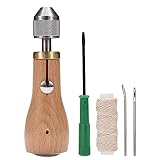 Precision Quilting Tools Speedy Stitcher Sewing Awl 5 pcs Hand Held Sewing Device - Heavy Duty Sewing Kit with Durable Wood Handle - Manual Quick Stitch for Canvas, Leather and Vinyl