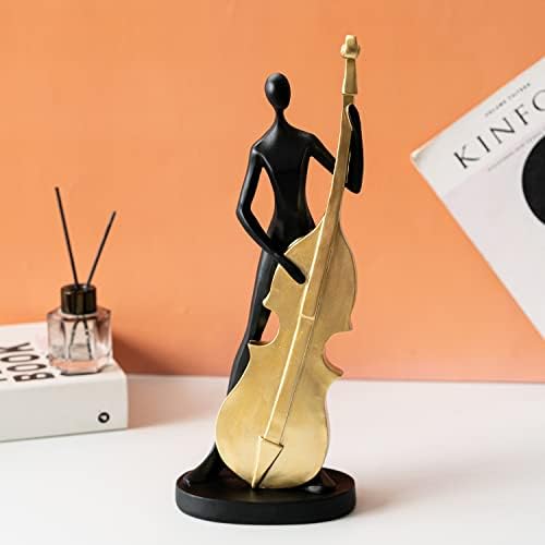 ArTown Modern Abstract Sculptures Home Decor - Resin Black Cello Player Sculpture and Statues,Home Decorations for Living Room Shelf Desk Office,Housewarming Gifts
