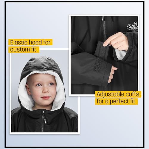 Catalonia Kids Waterproof Swim Parka with Hood, Windproof Fleece Swim Jacket, Warm Winter Swim Coat, Perfect for Beach, Pool2