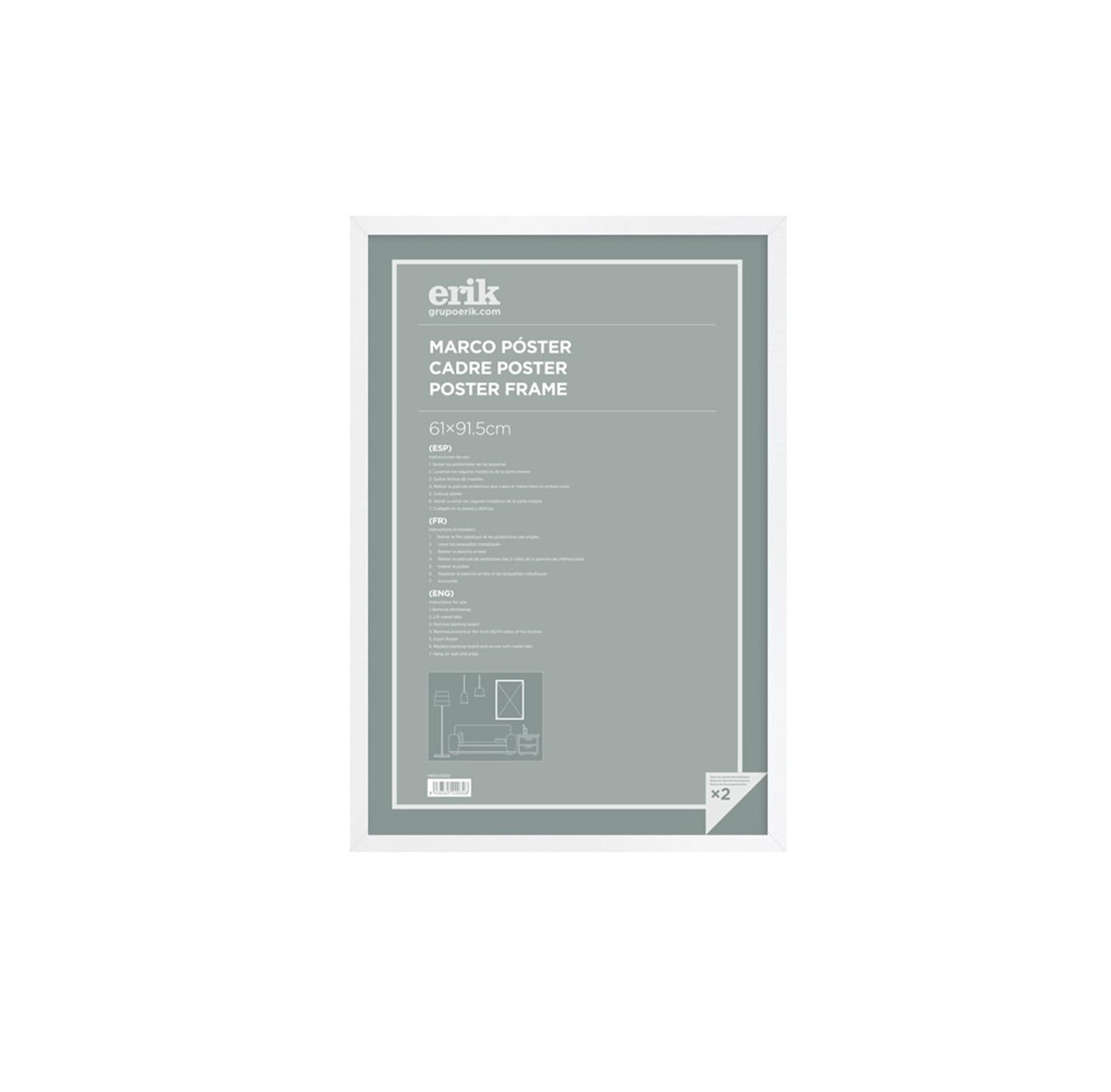 Grupo Erik Maxi Poster Frame, White, 61 x 91,5 cm