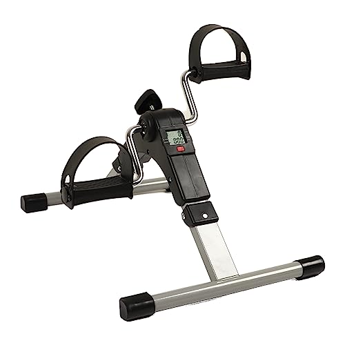 Mingzhe Mini Bicicleta Estática, Bicicleta de Ejercicio con Pedal, Bicicleta Debajo del Escritorio con Pantalla LCD, Ejercitador de Piernas Sentado, Mini Ejercitador de Pedal, Mini