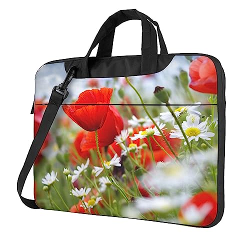 Sac à bandoulière pour ordinateur portable à motif marguerites chic