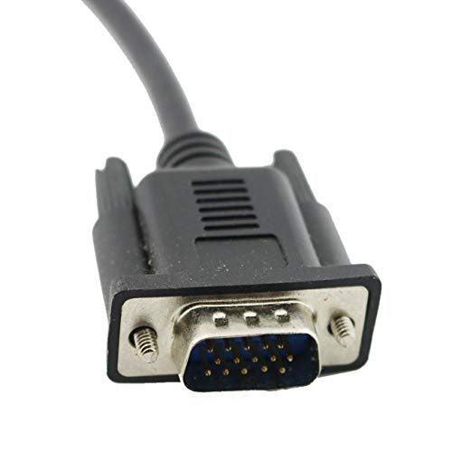 Cabo de vídeo VGA D-Sub DB15 curto de 15 pinos macho para macho para monitor 30 cm (preto)