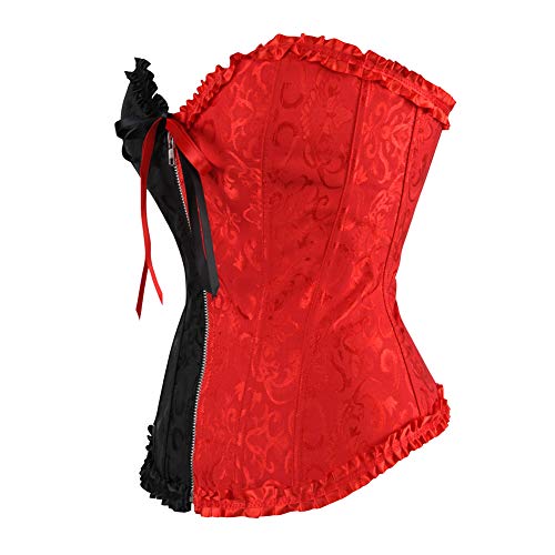 Zhitunemi Overbust Corset Tops for Women: Plus Size Halloween Costume Woman 2025 - Zipper Corset for Masquerade Costume Party2