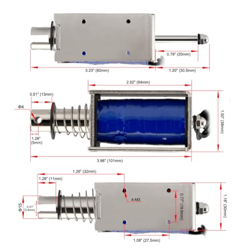 Heschen Elektromagnes elektromagnetyczny, HS-1564B, DC24V 1,5A, skok 20 mm, siła 60N, typ Push Pull, otwarta rama, ruch liniowy