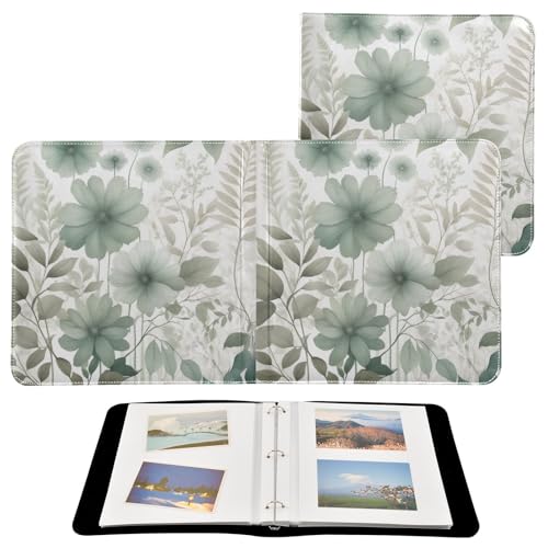 Álbum de fotos autoadhesivo Scrapbook álbum DIY Cuero PU color gris azul cadete 3 anillos 40 páginas 8x10 para recuerdos miniatura 2