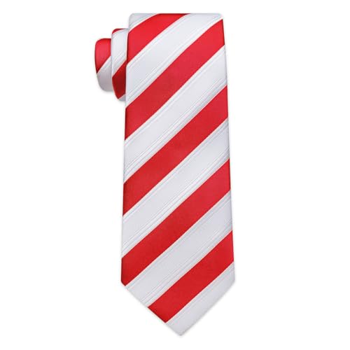 Image of YourTies Striped Ties for Men Classic Woven Silk Necktie with Handkerchief Cufflinks Set Formal Business Party Wedding