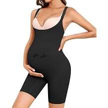 Womens Maternity Bodysuit Seamless Pregnancy Shapewear Shorts Under Dresses Belly Support