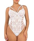 Picture of FeelinGirl Tummy Control Shapewear Bodysuits for Women V Neck Body Suits Thong Body Shaper Sleeveless Tops White XL
