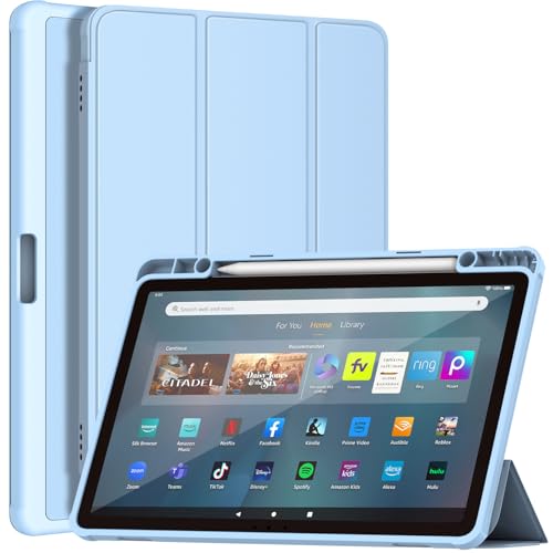 Fire Max 11 Tablet Case Fire Max 11 Case Sonlaryin Smart Trifold Stand Soft TPU Back with Auto Wake/Sleep for Fire Max 11 Tablet(13th Gen 2023) Incompatible with iPad 11in - Sky Blue