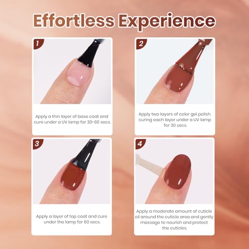 Image of Beetles Brown Gel Nail Polish - Toasty Mocha Full Size 15ML /0.51Fl Oz, Hema Free Mocha Brown Gel Polish, Soak Off UV LED Lamp Fall Nails Art, Manicure Salon DIY Nails