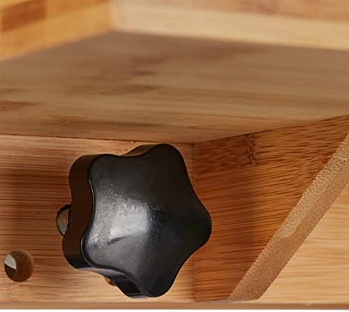 Relaxdays Półka na łóżko, mini stolik nocny do przypięcia, z bambusa, uchwyt na napoje D, zajmujący niewiele miejsca organizer, naturalny, średnica 9 cm