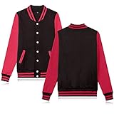 Women's Men's Varsity Baseball Jacket Casual Letterman Bomber Jacket Windbreaker Lightweight Jacket Sweatshirt Coat