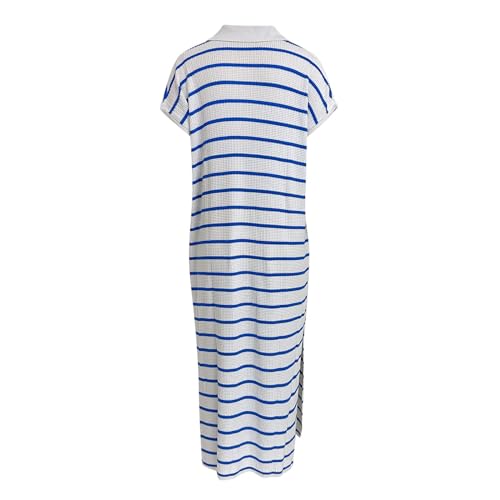 Robe en tricot rayé ample col en V pour masquer les complexes