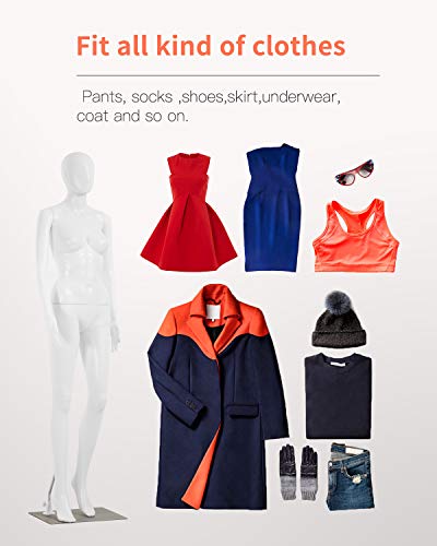 69 Inch Femal Mannequin Full Body Dress Form Sewing Manikin Adjustable Dress Model Mannequin Stand Realistic Mannequin Display Head Dress Mannequin Clothing Form Metal Base Stand (69 Inch) #TOP3