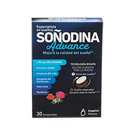 Soñodina Advanced 30 Comprimidos - Complemento alimenticio con Melatonina, GABA, Vitaminas B3 y B6, extractos de Amapola de California, Valeriana y Pasiflora - Ayuda a mejorar la calidad del sueño