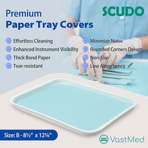 Vastmed VMPPT1KB-B 1000Pcs Dental Grade Scudo Premium Paper Tray Covers Size B thumb #1