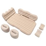 SNXLW Materasso Gonfiabile per Auto per BMW Serie 4 M4 i4 420i 420d 430i 430d M440i M440d Letto Gonfiabile per Auto per Sedile Posteriore dell'auto con Pompa ad Aria,Beige-128 * 77 * 12cm