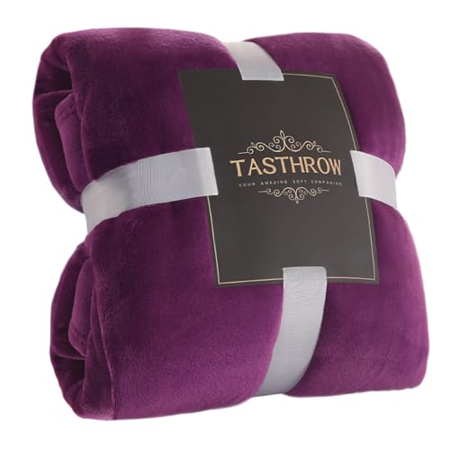 TASTHROW Flanelle Couverture Polaire, Moelleuse Couverture Polaire Epaisse, Jeté de Canapé Couverture Chaude et Douce en Peluche Plaid Polaire (Violet,...
