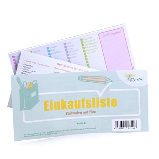 Lib-elle shoppinglista för att gå av, 4260343841166, shoppingplanerare för mat på checklista
