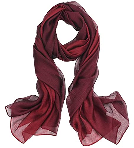 QIKEGooods Seidenschal für Damen, Farbverlauf Gr. Einheitsgröße, burgunderrot Cover