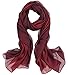 QIKEGooods Foulard en soie pour femme dégradé de couleur - Rouge - Taille unique