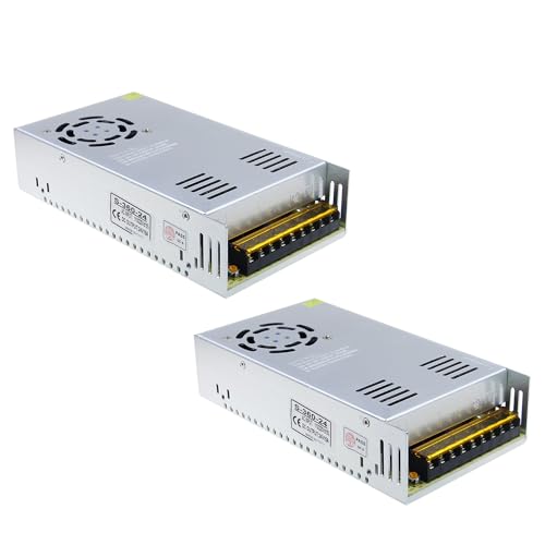 Image of ALITOVE DC 24V Universal Regulated Switching 15A 360W Power Supply Transformer Adapter LED Driver 110V /220V AC Input for LED Strip CCTV Radio (2 Pack)