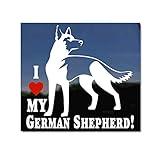 I Love My German Shepherd Dog Vinyl Window Decal Sticker