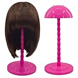 Wig Stand Plastic Hat Display Wig Head Holders Mannequin Head/Stand Portable Wig Plastic Wig Holder Wig Stand for Multiple Wigs Sturdy Hat Display Stand Non-Slip Easy Assembly(Red)