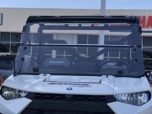 A&S Audio And Shield Designs 2018-2022 Polaris Ranger Xp 1000 / Compatible With 2013-2019 Xp 900,900-5 Crew 3/16 Polycarbonate Fold Down Windshield #TOP2