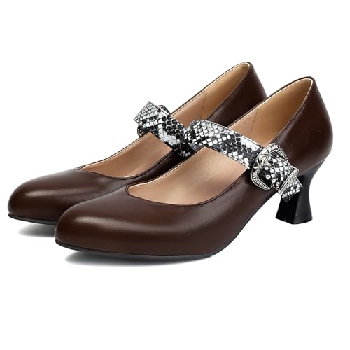 Gicoiz Mary Jane Ladies Kitten Heel Pumps Comfort2