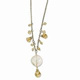ICE CARATS 1928 Gold Tone Colorado Champagne Glass Beads 2 Inch Extension Chain Necklace Pendant...