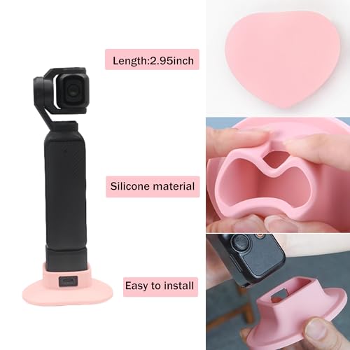 Protector pantalla Osmo Pocket 3 y soporte de mesa rosa contra caídas 3